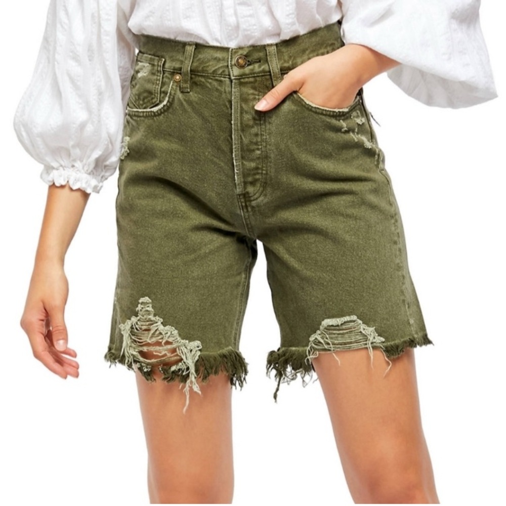 Free People We The Free Sequoia Distressed Shorts